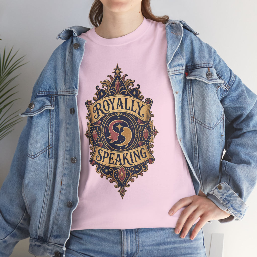 "Royally Speaking" Vintage Crest Graphic Tee -- Gildan 5000