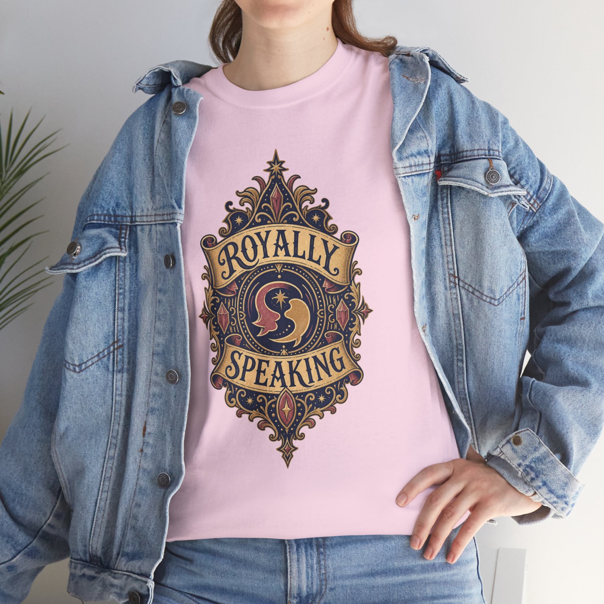 "Royally Speaking" Vintage Crest Graphic Tee -- Gildan 5000