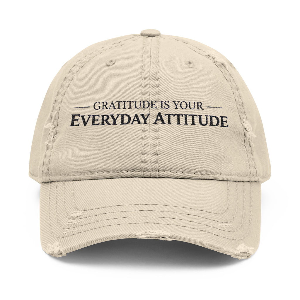 Distressed Embroidered Dad Hat — Everyday Attitude Cap