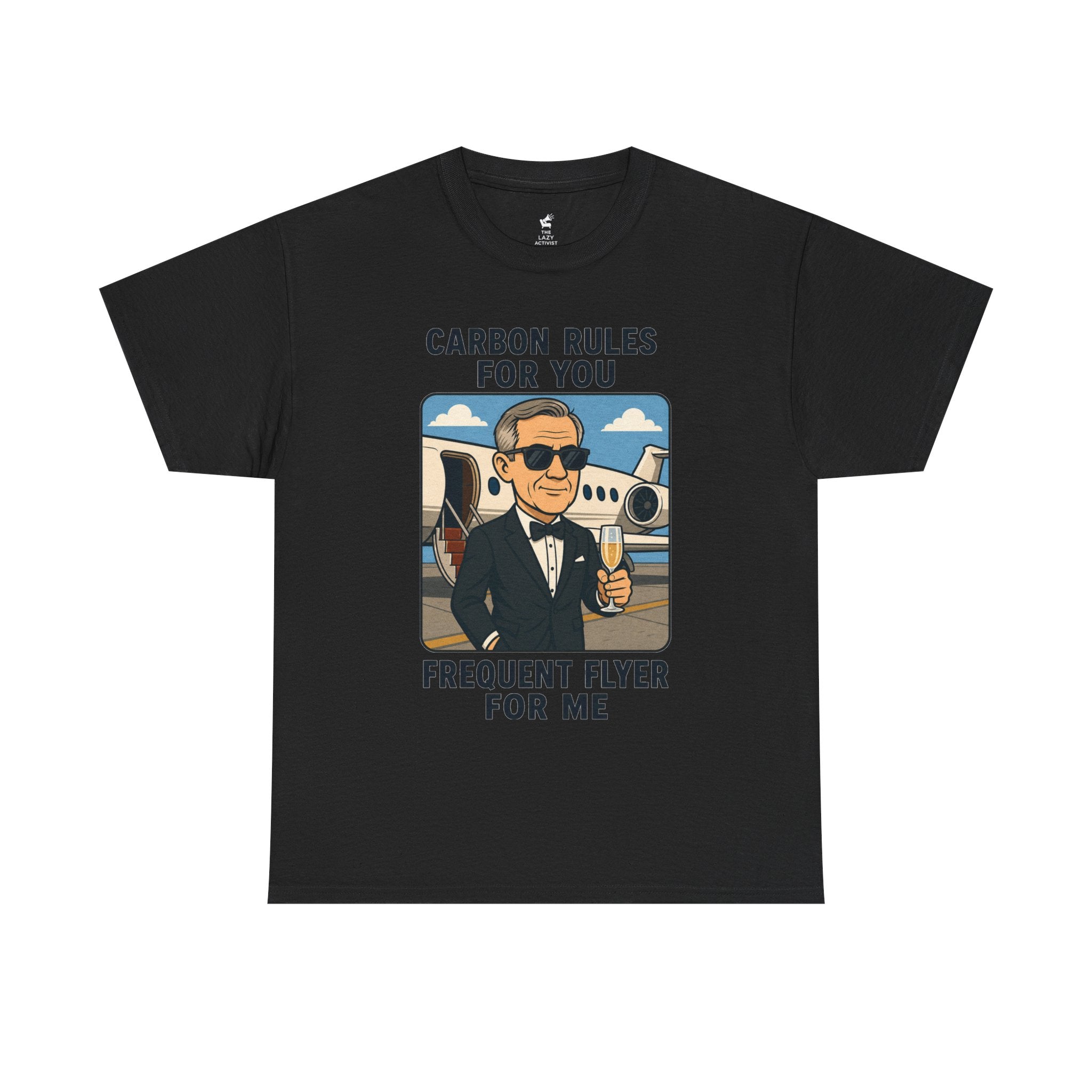 "Carbon Rules For You, Frequent Flyer For Me" Funny Pilot/Travel Shirt -- Gildan 5000