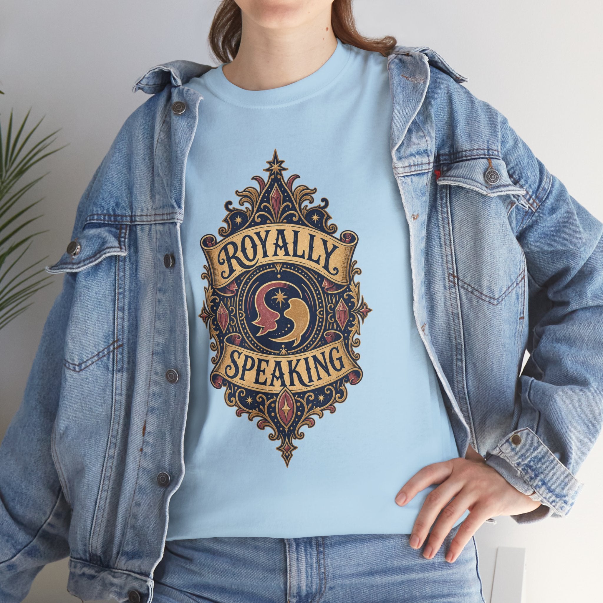"Royally Speaking" Vintage Crest Graphic Tee -- Gildan 5000