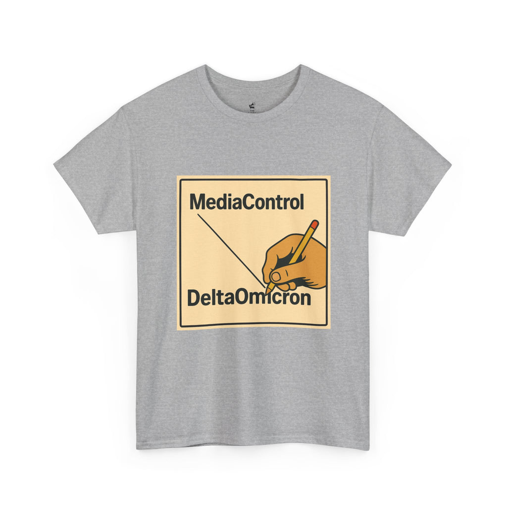 "Media Control Delta Omicron" Vintage Handwriting Logo Tee -- Gildan 5000