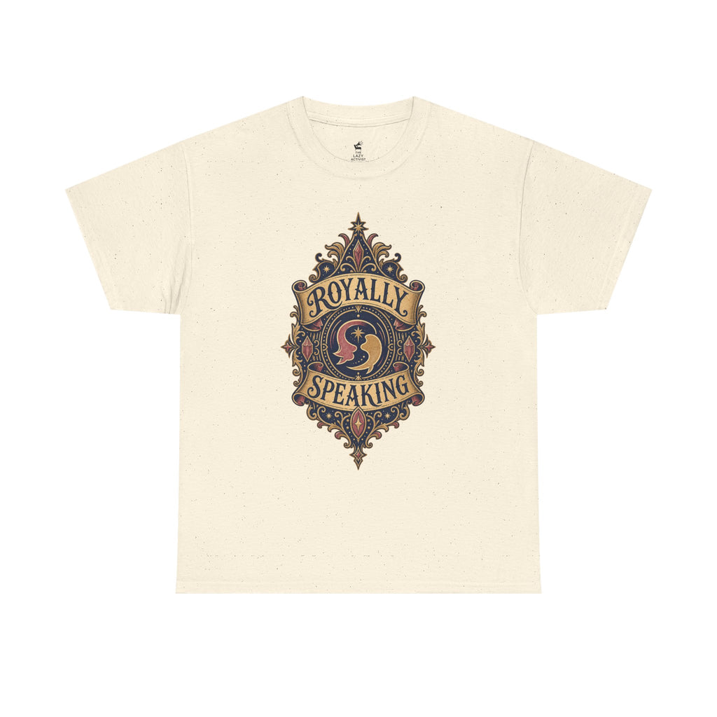"Royally Speaking" Vintage Crest Graphic Tee -- Gildan 5000