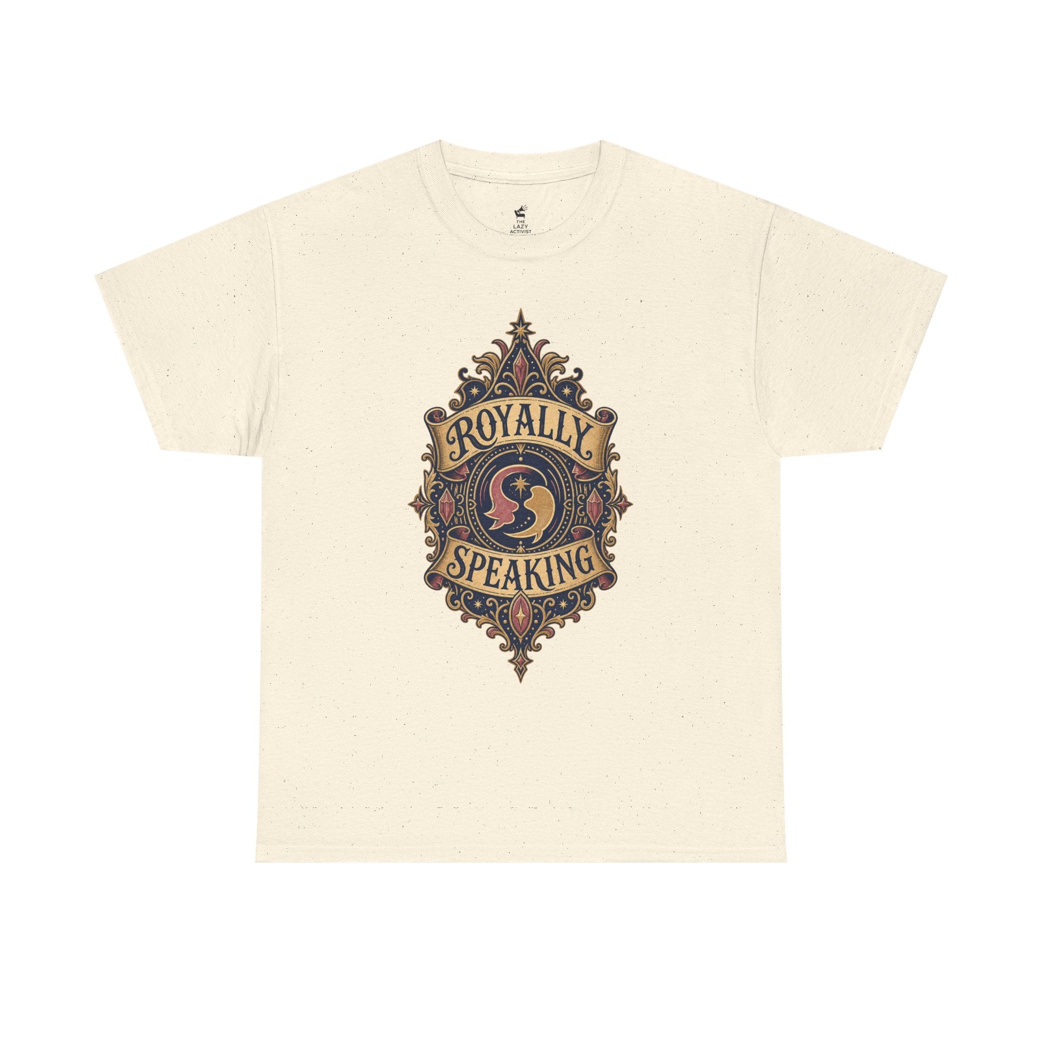"Royally Speaking" Vintage Crest Graphic Tee -- Gildan 5000