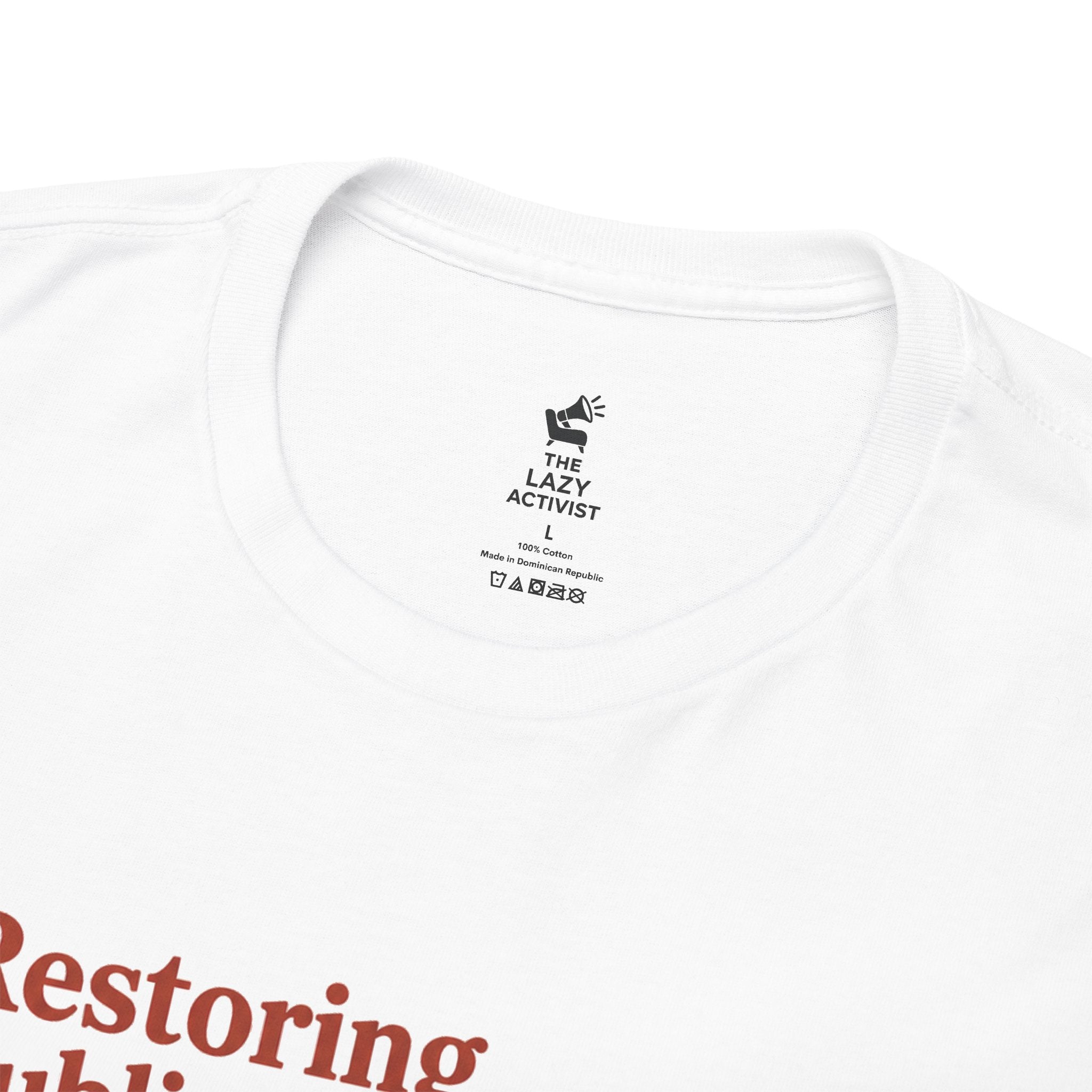 “Restoring public confidence… one channel at a time. 9 out of 10 panelists prefer Signalex.” Vintage Satire Tee -- Gildan 5000