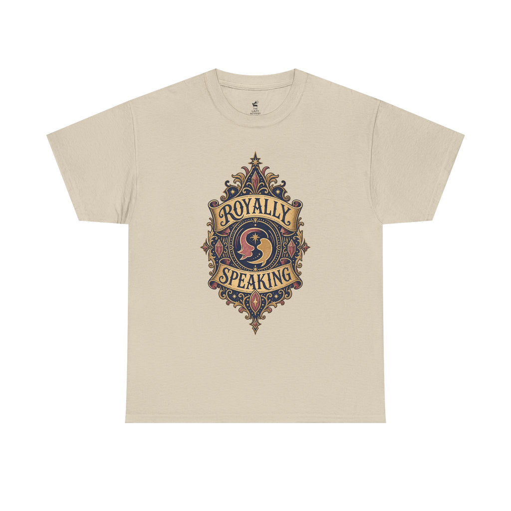 "Royally Speaking" Vintage Crest Graphic Tee -- Gildan 5000