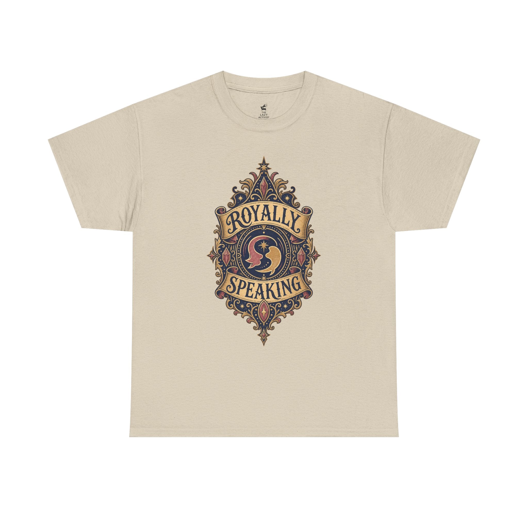 "Royally Speaking" Vintage Crest Graphic Tee -- Gildan 5000