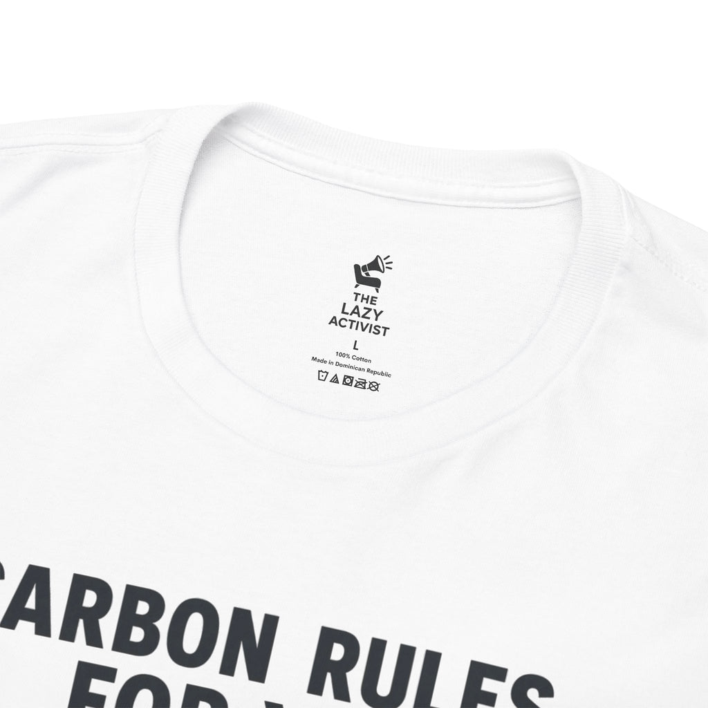 "Carbon Rules For You, Frequent Flyer For Me" Funny Pilot/Travel Shirt -- Gildan 5000