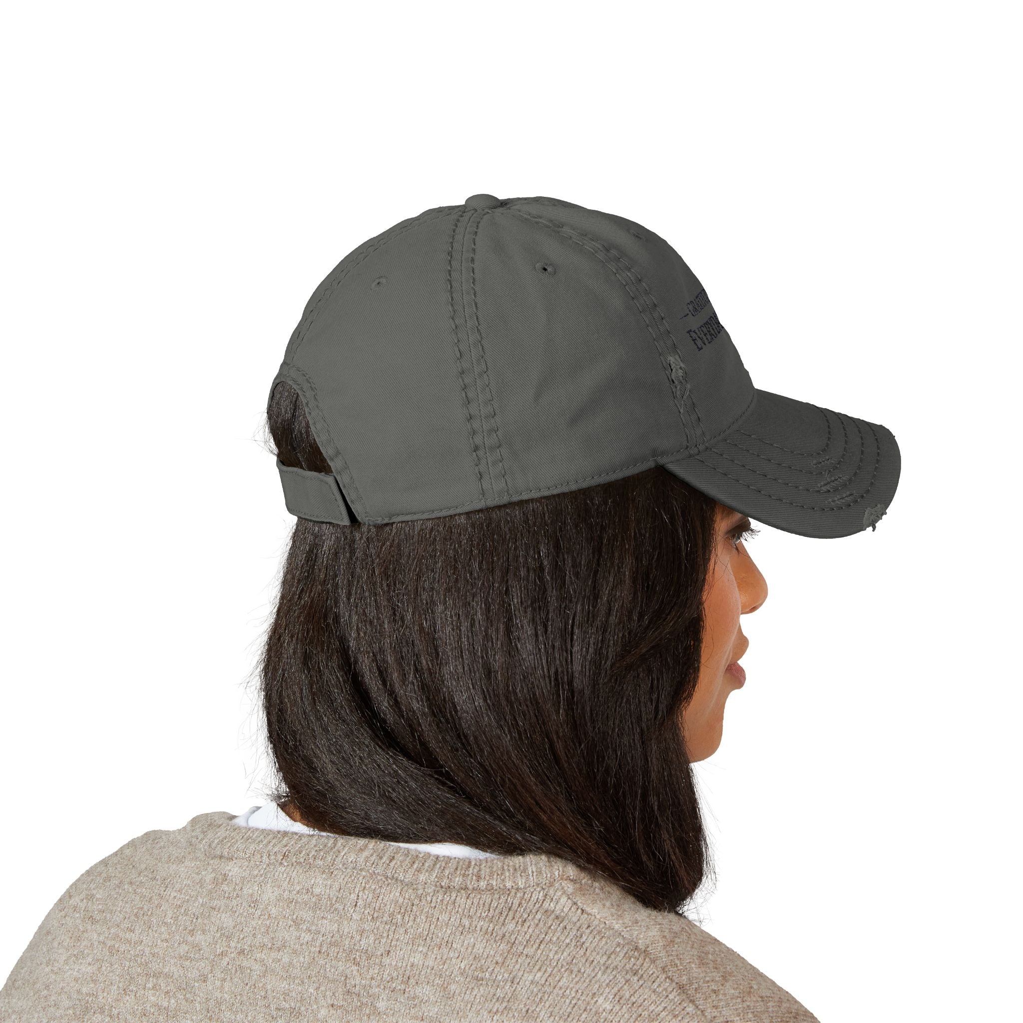 Distressed Embroidered Dad Hat — Everyday Attitude Cap