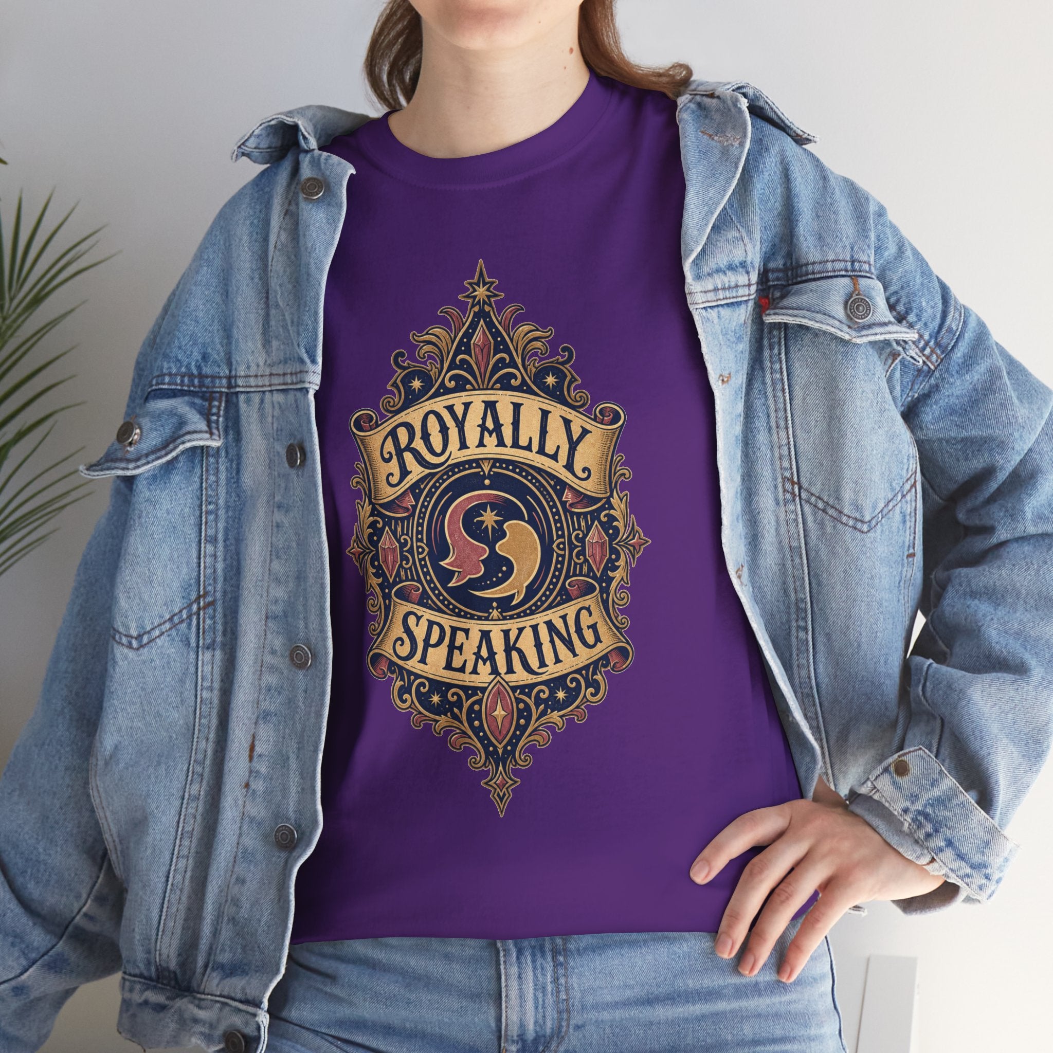 "Royally Speaking" Vintage Crest Graphic Tee -- Gildan 5000