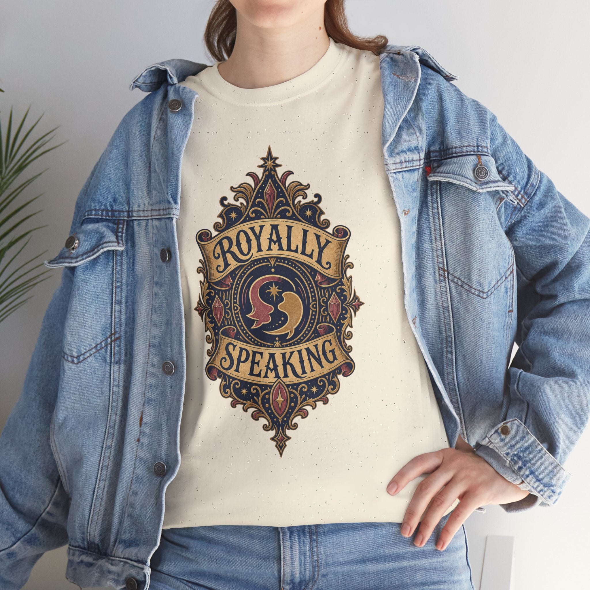 "Royally Speaking" Vintage Crest Graphic Tee -- Gildan 5000