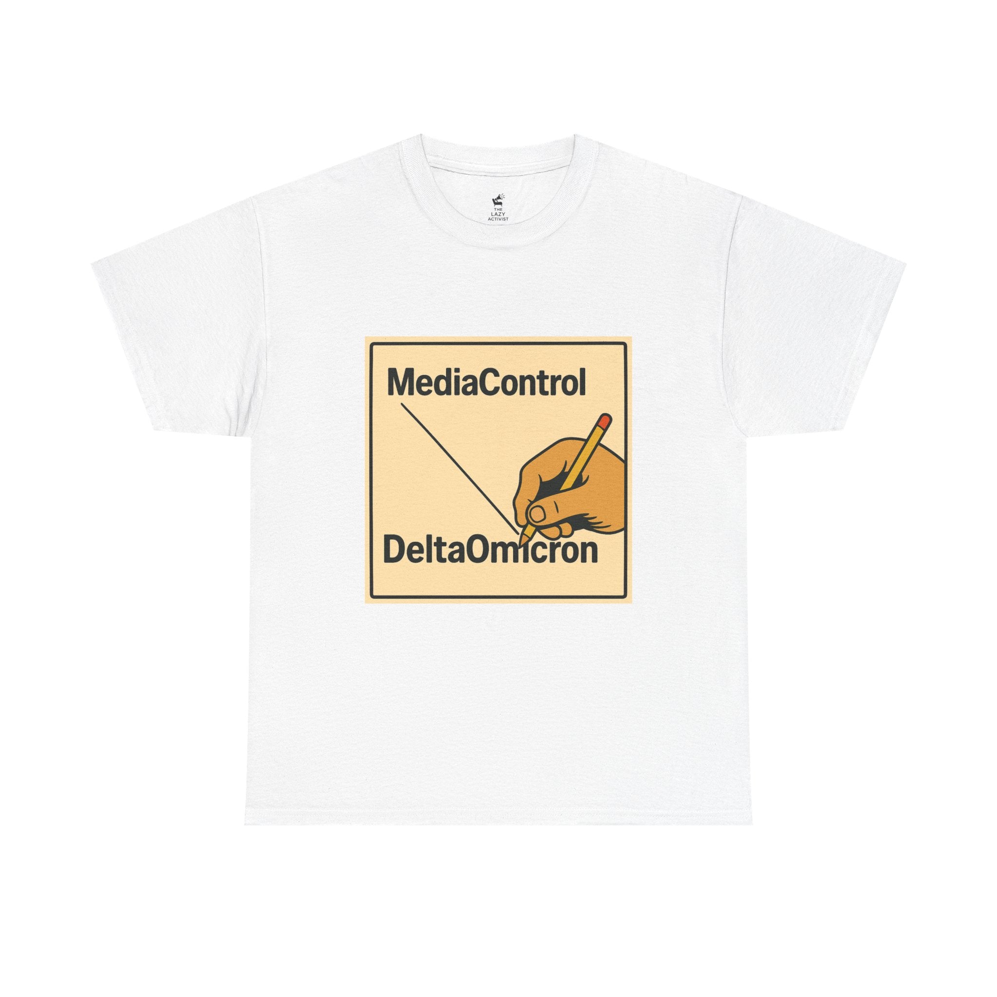 "Media Control Delta Omicron" Vintage Handwriting Logo Tee -- Gildan 5000