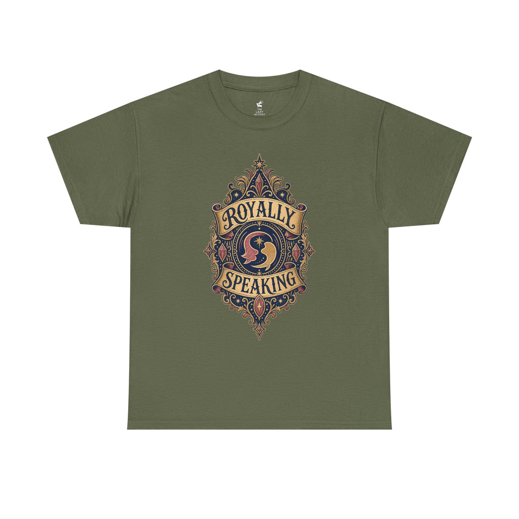 "Royally Speaking" Vintage Crest Graphic Tee -- Gildan 5000