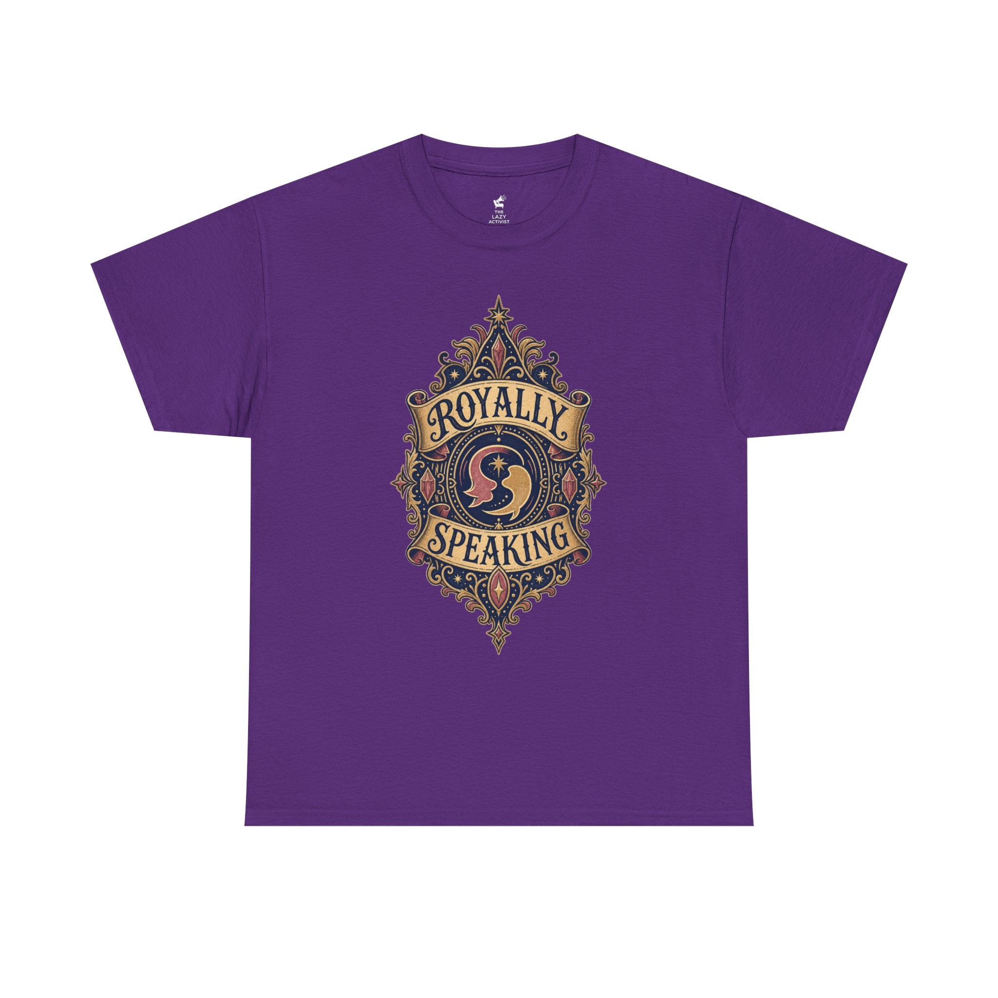 "Royally Speaking" Vintage Crest Graphic Tee -- Gildan 5000