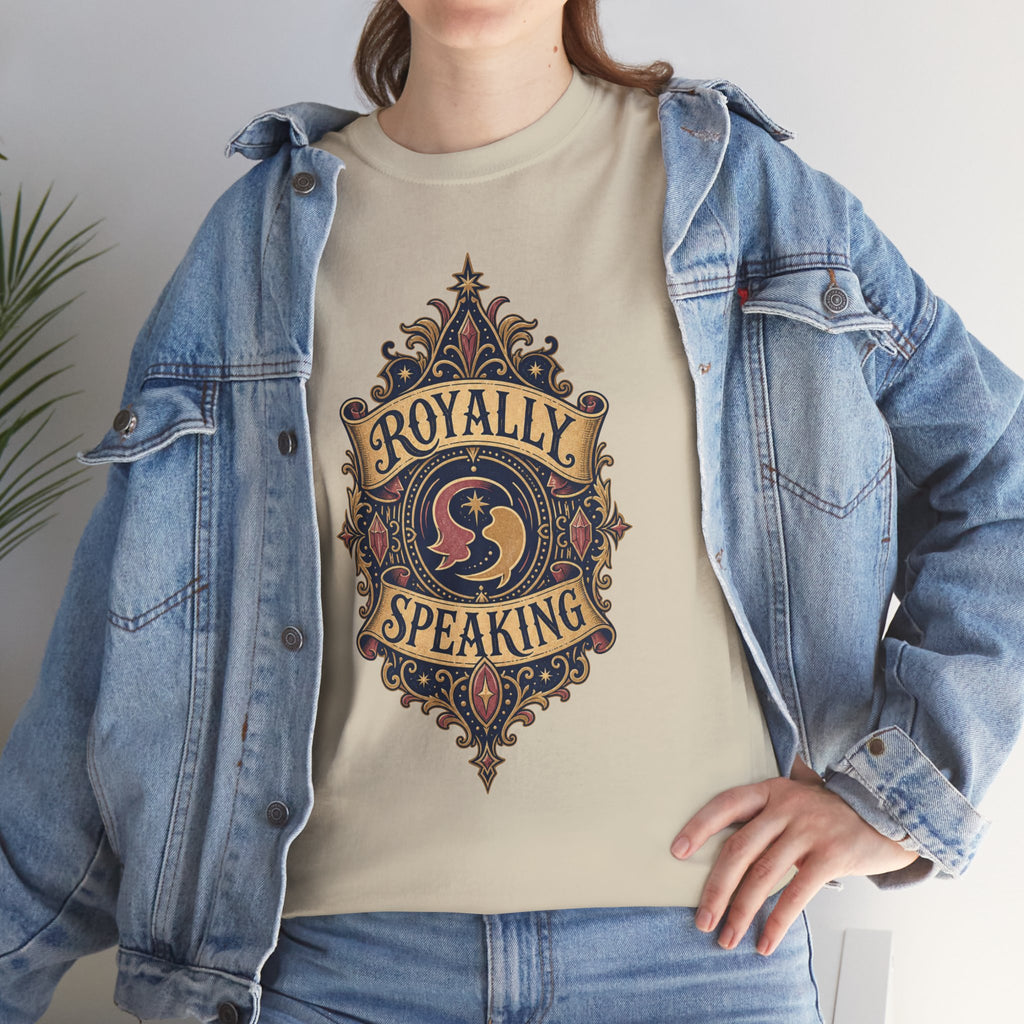 "Royally Speaking" Vintage Crest Graphic Tee -- Gildan 5000