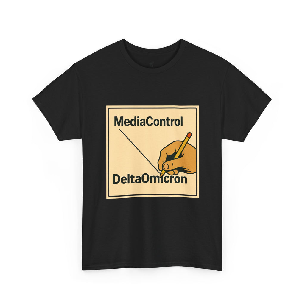 "Media Control Delta Omicron" Vintage Handwriting Logo Tee -- Gildan 5000