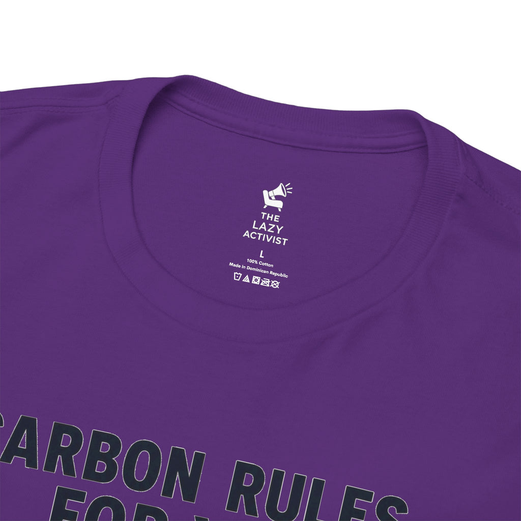 "Carbon Rules For You, Frequent Flyer For Me" Funny Pilot/Travel Shirt -- Gildan 5000