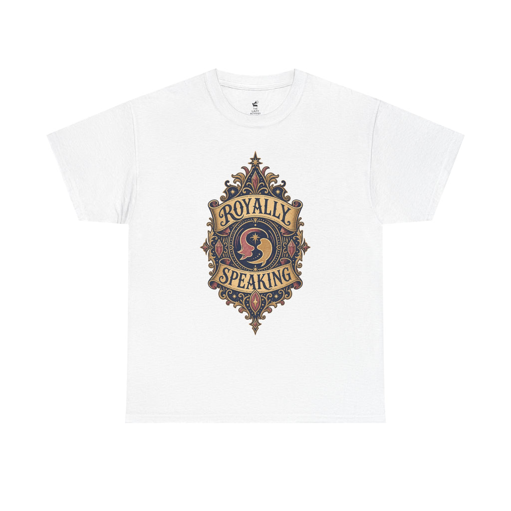 "Royally Speaking" Vintage Crest Graphic Tee -- Gildan 5000