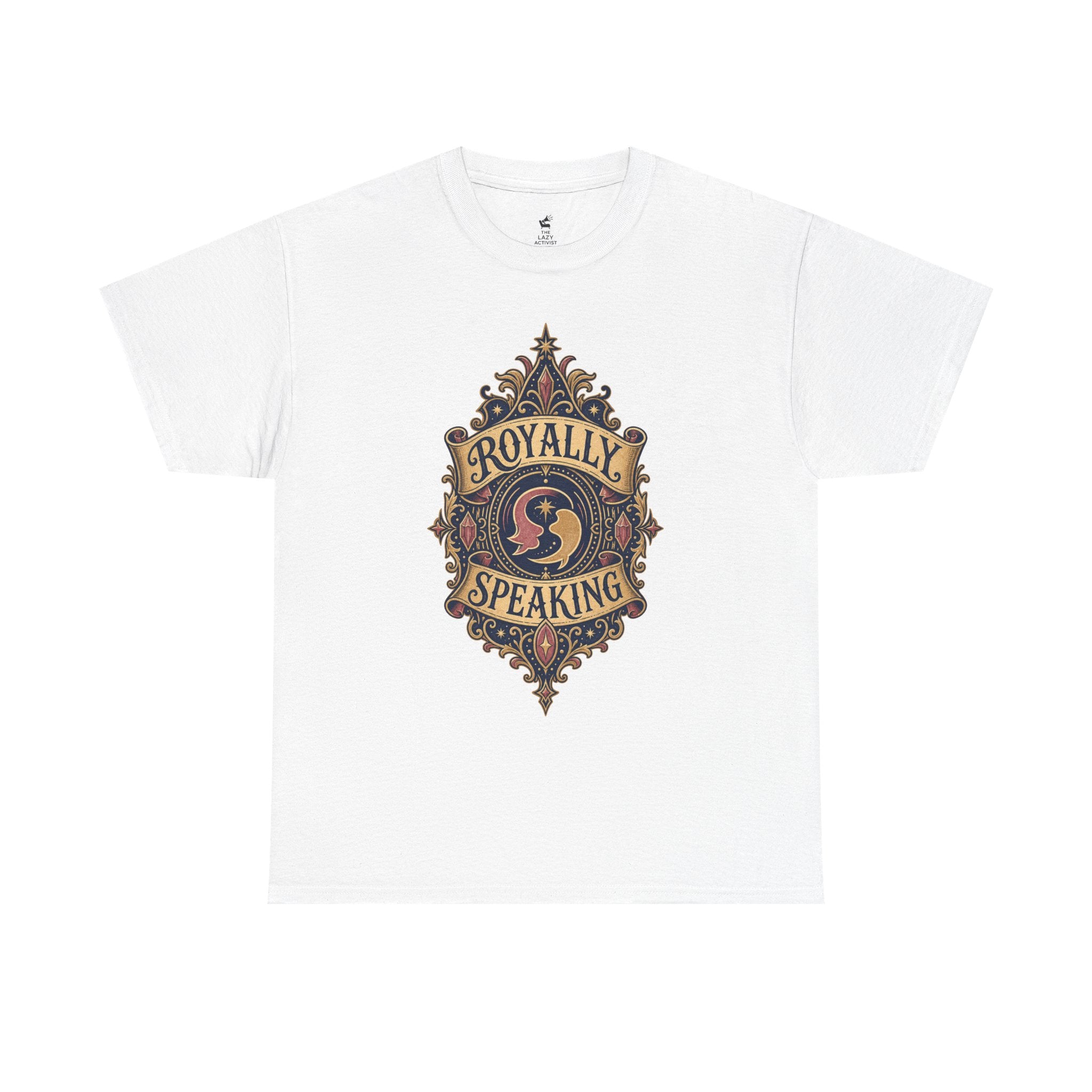 "Royally Speaking" Vintage Crest Graphic Tee -- Gildan 5000