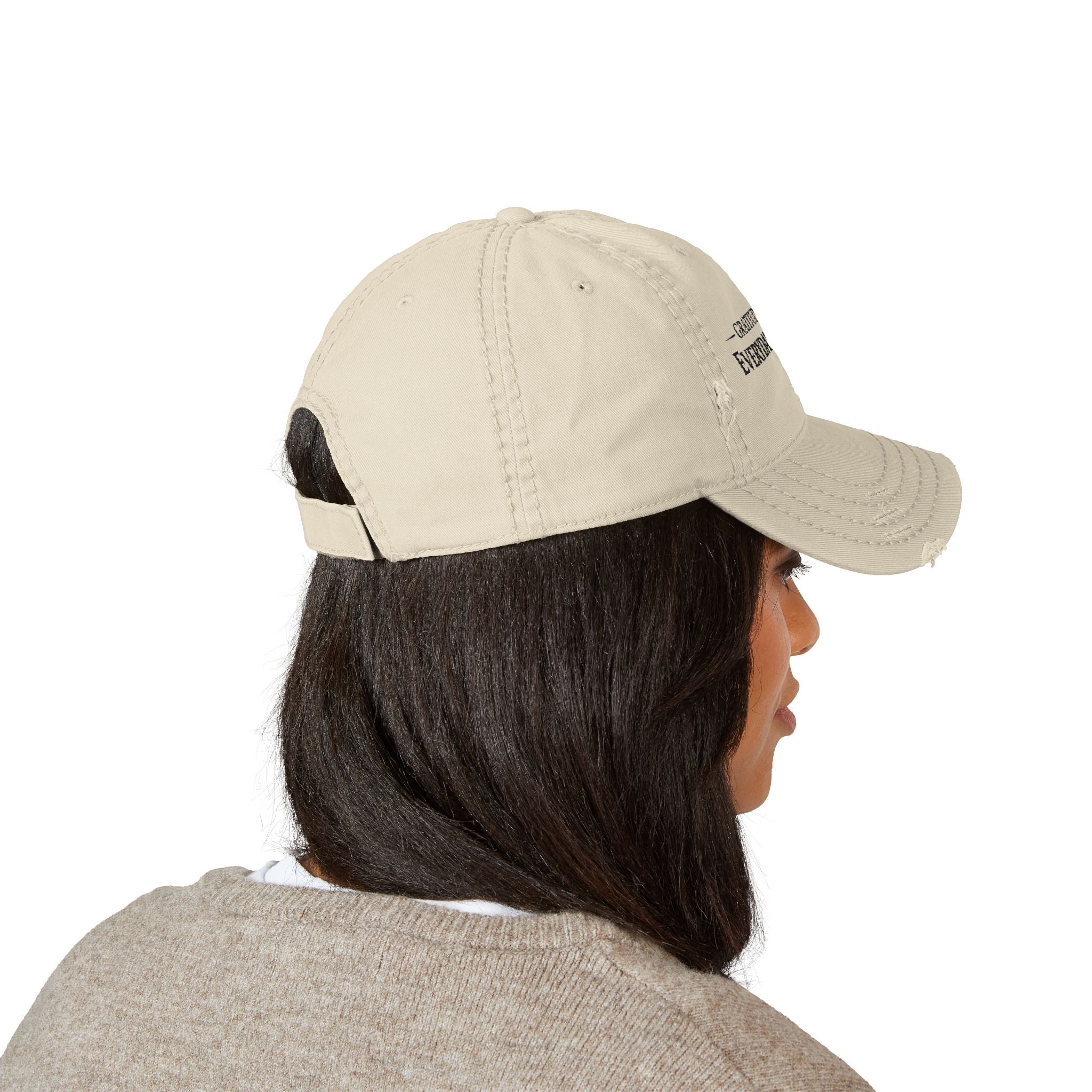 Distressed Embroidered Dad Hat — Everyday Attitude Cap