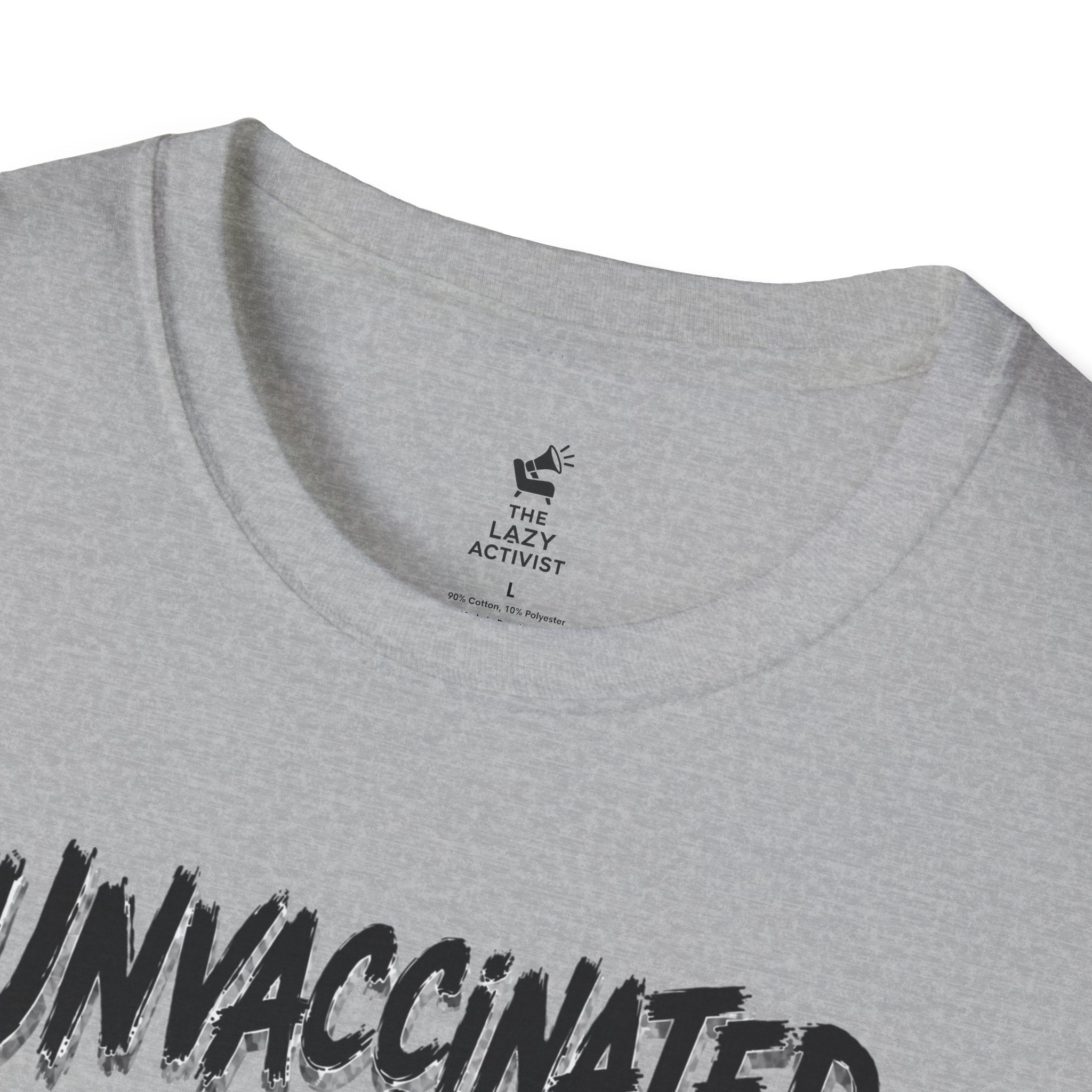 "Unvaccinated & Still Alive" Novelty Political Statement Tee -- Gildan 64000