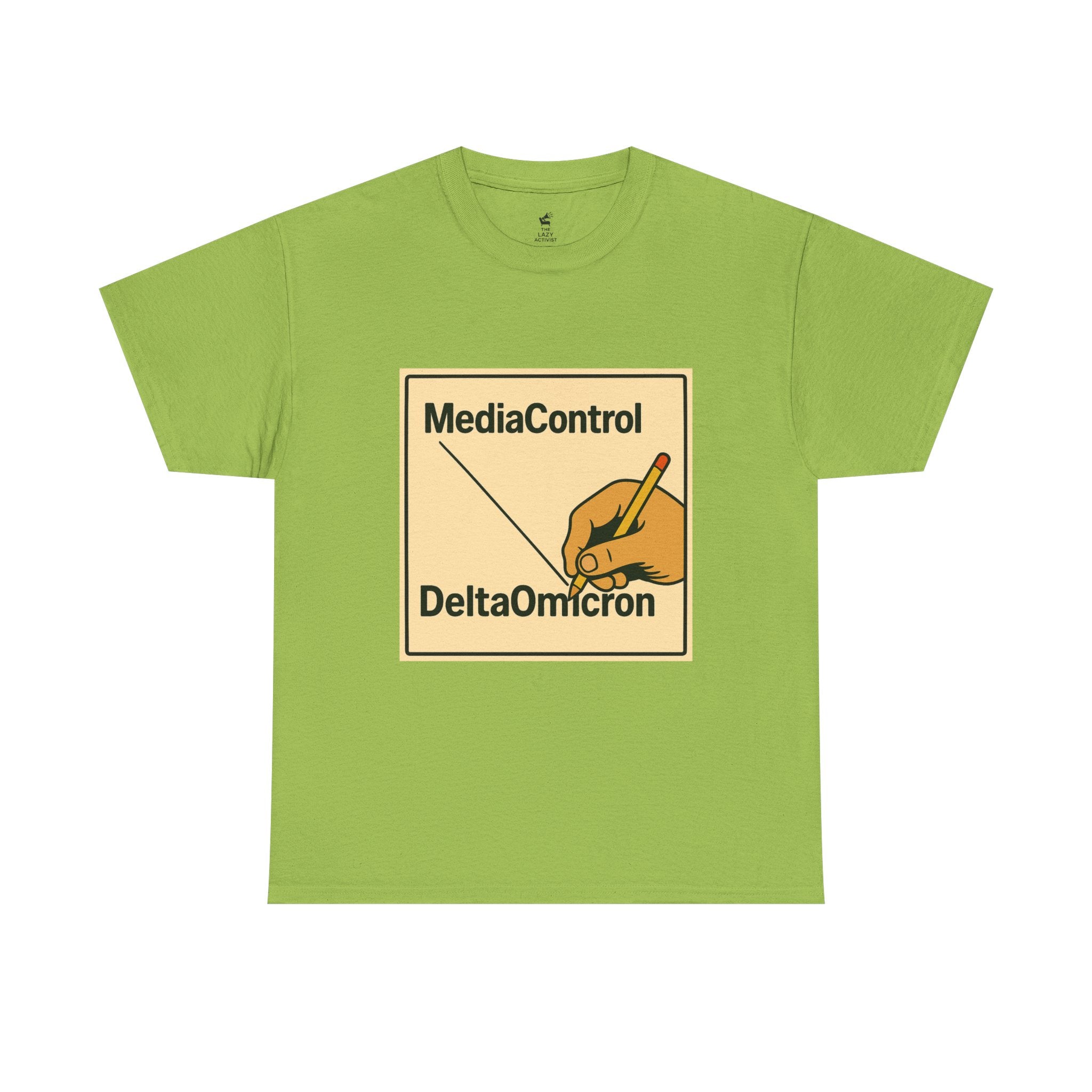 "Media Control Delta Omicron" Vintage Handwriting Logo Tee -- Gildan 5000