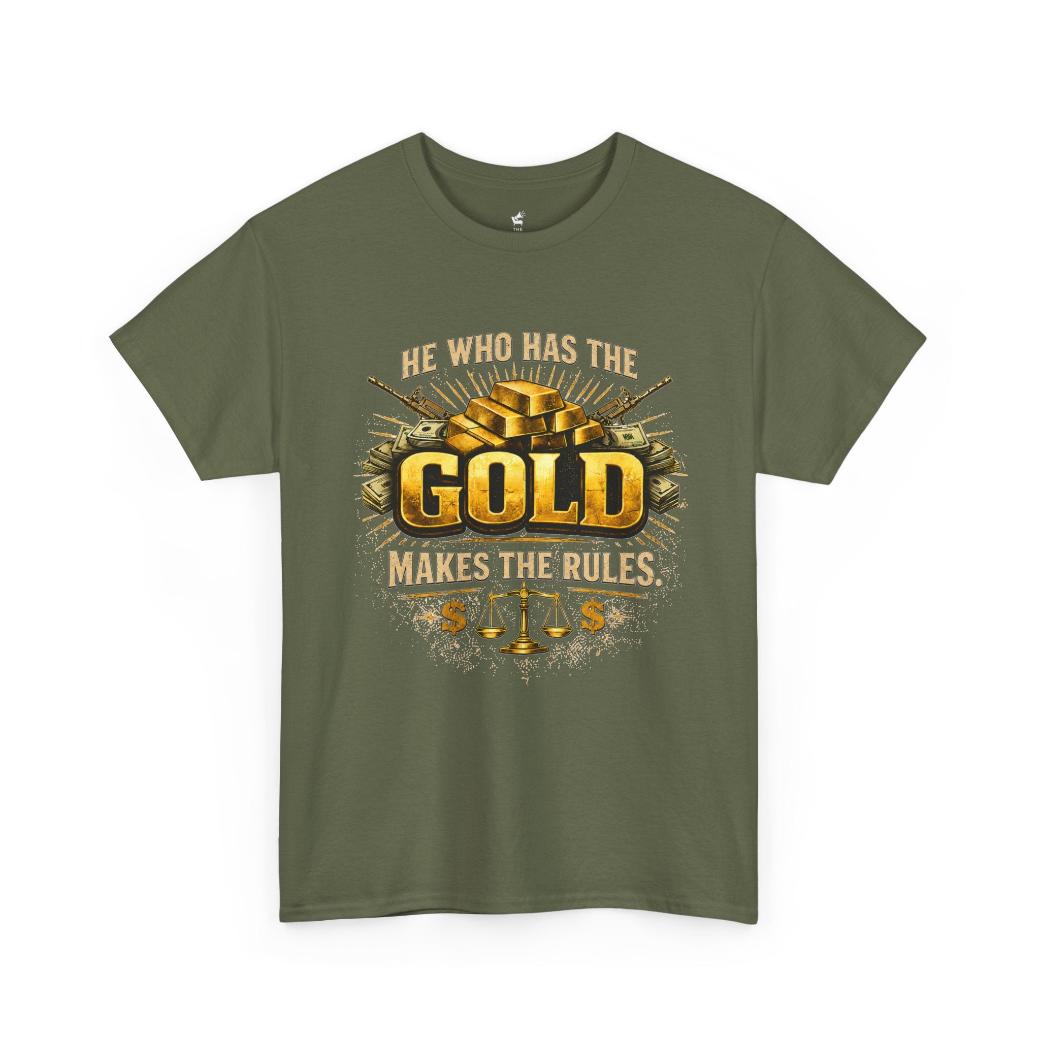 'He Who Has the Gold Makes the Rules' Vintage Justice Tee -- Gildan 5000