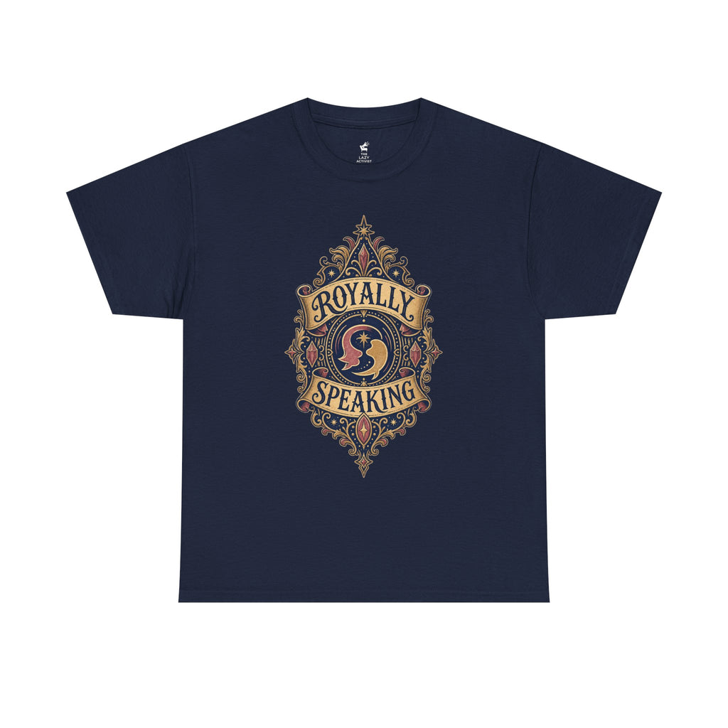 "Royally Speaking" Vintage Crest Graphic Tee -- Gildan 5000