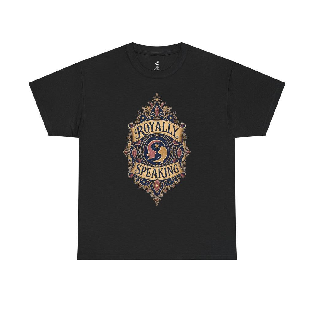 "Royally Speaking" Vintage Crest Graphic Tee -- Gildan 5000
