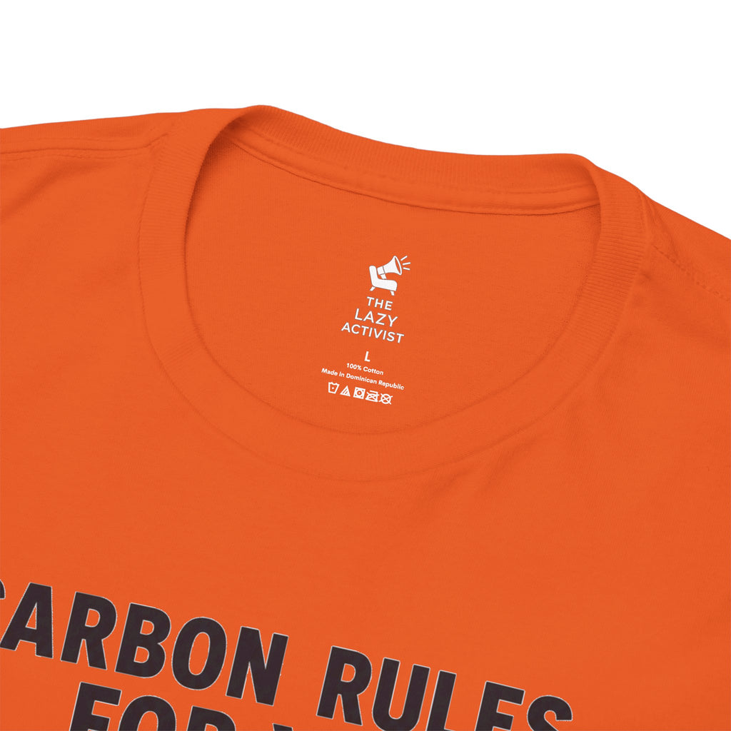 "Carbon Rules For You, Frequent Flyer For Me" Funny Pilot/Travel Shirt -- Gildan 5000