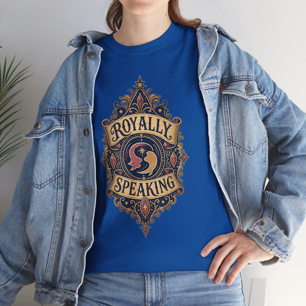 "Royally Speaking" Vintage Crest Graphic Tee -- Gildan 5000