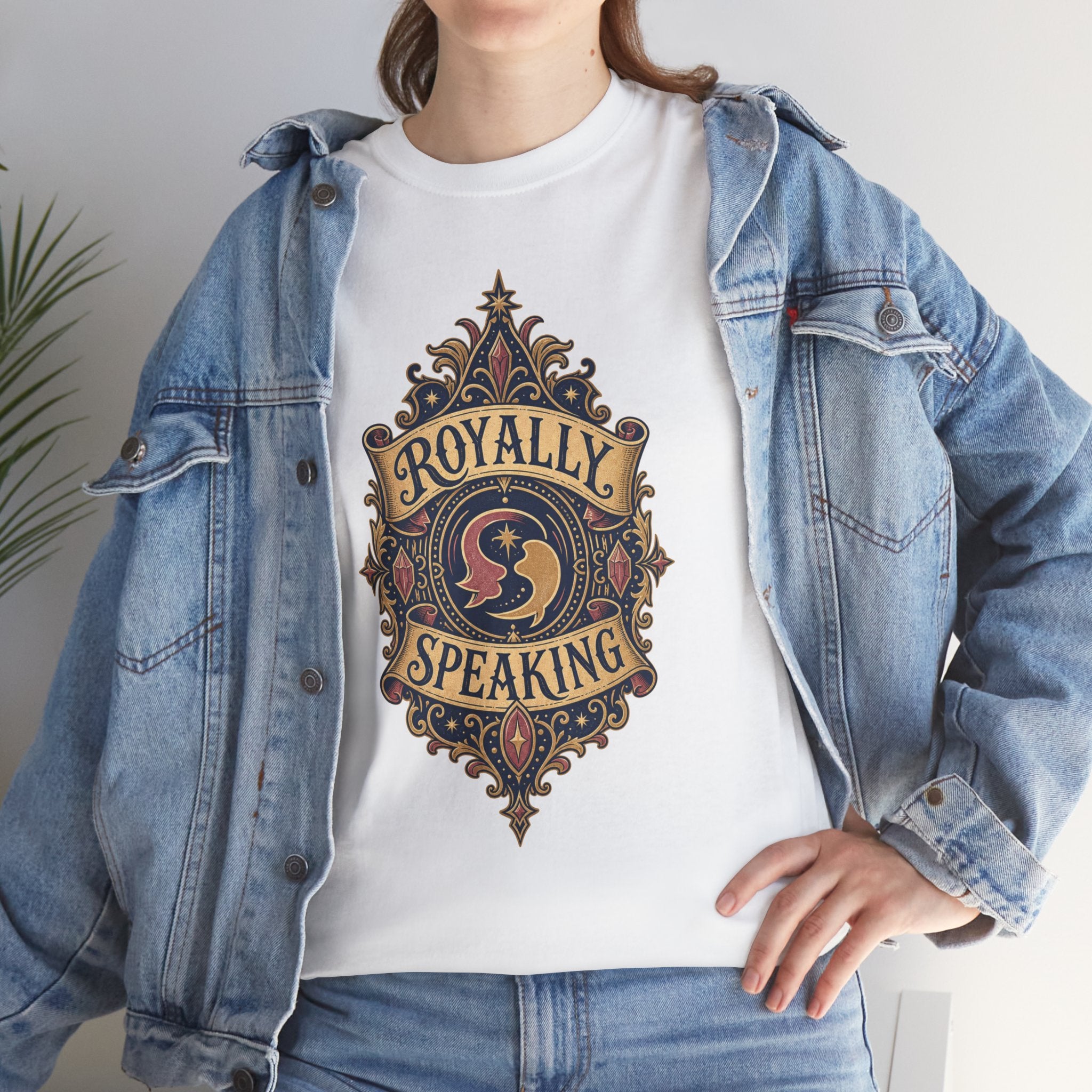 "Royally Speaking" Vintage Crest Graphic Tee -- Gildan 5000