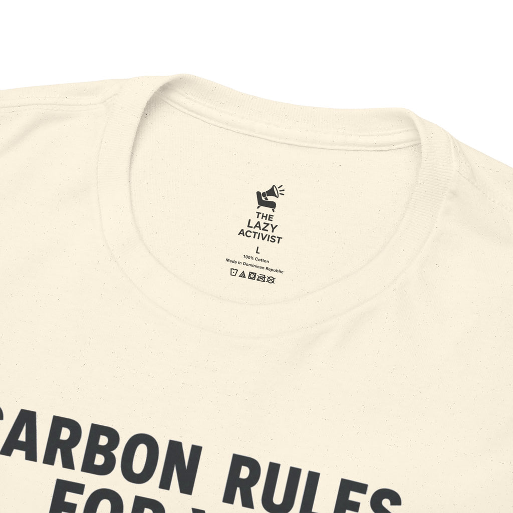 "Carbon Rules For You, Frequent Flyer For Me" Funny Pilot/Travel Shirt -- Gildan 5000
