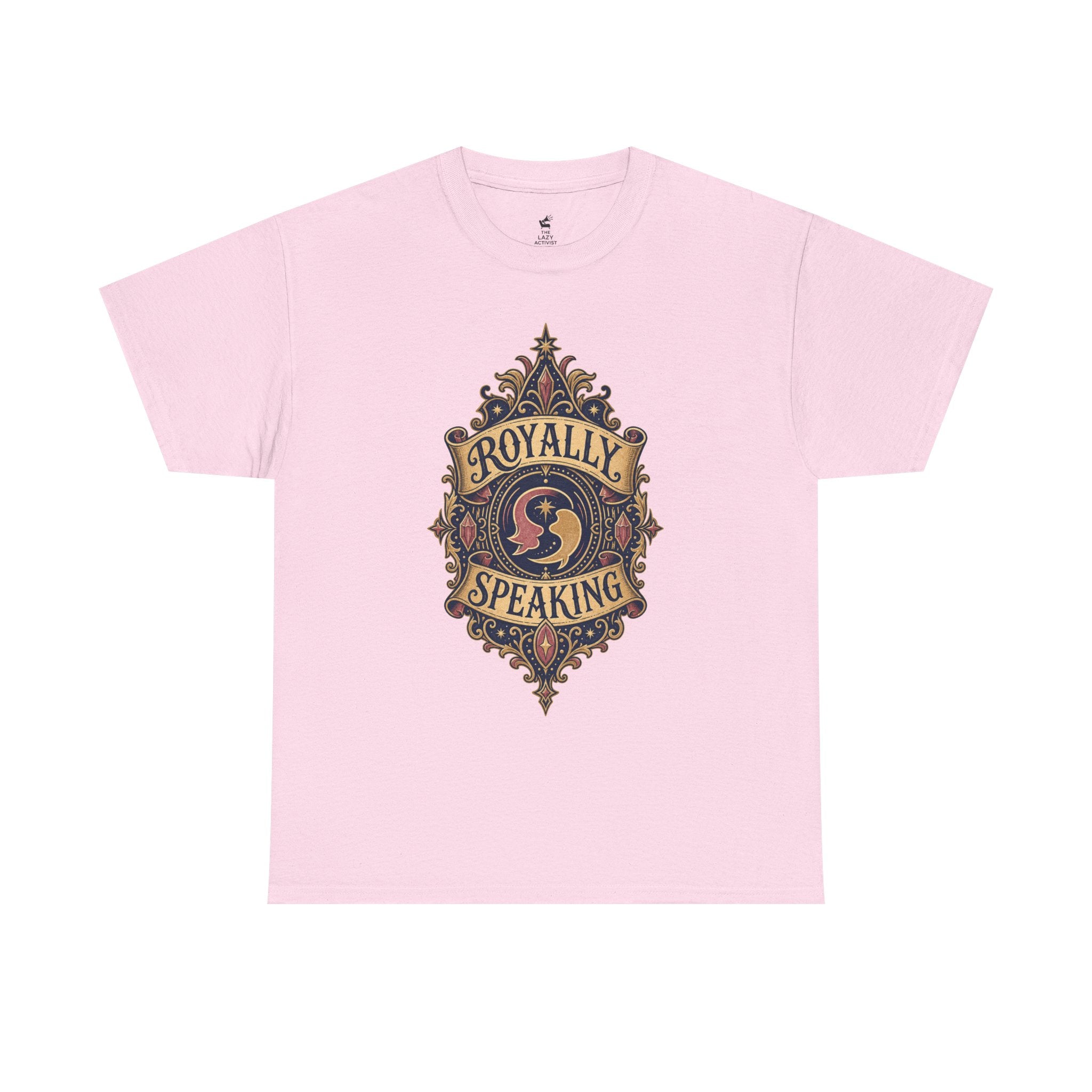 "Royally Speaking" Vintage Crest Graphic Tee -- Gildan 5000