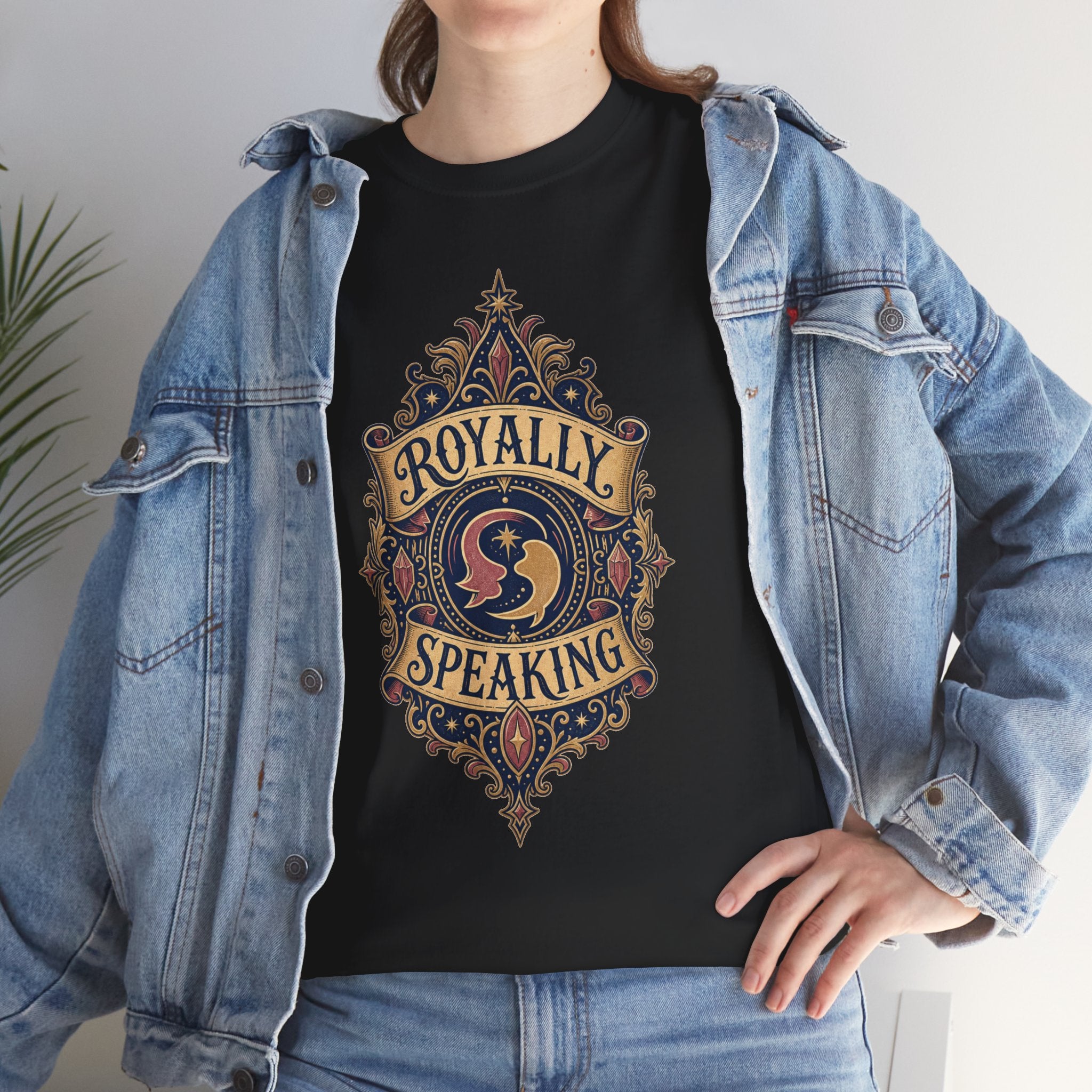 "Royally Speaking" Vintage Crest Graphic Tee -- Gildan 5000