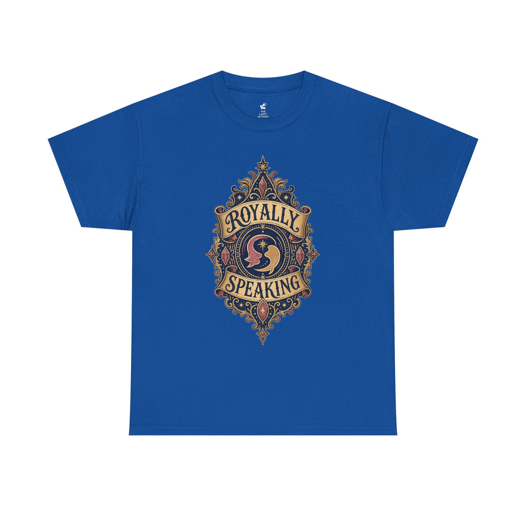 "Royally Speaking" Vintage Crest Graphic Tee -- Gildan 5000