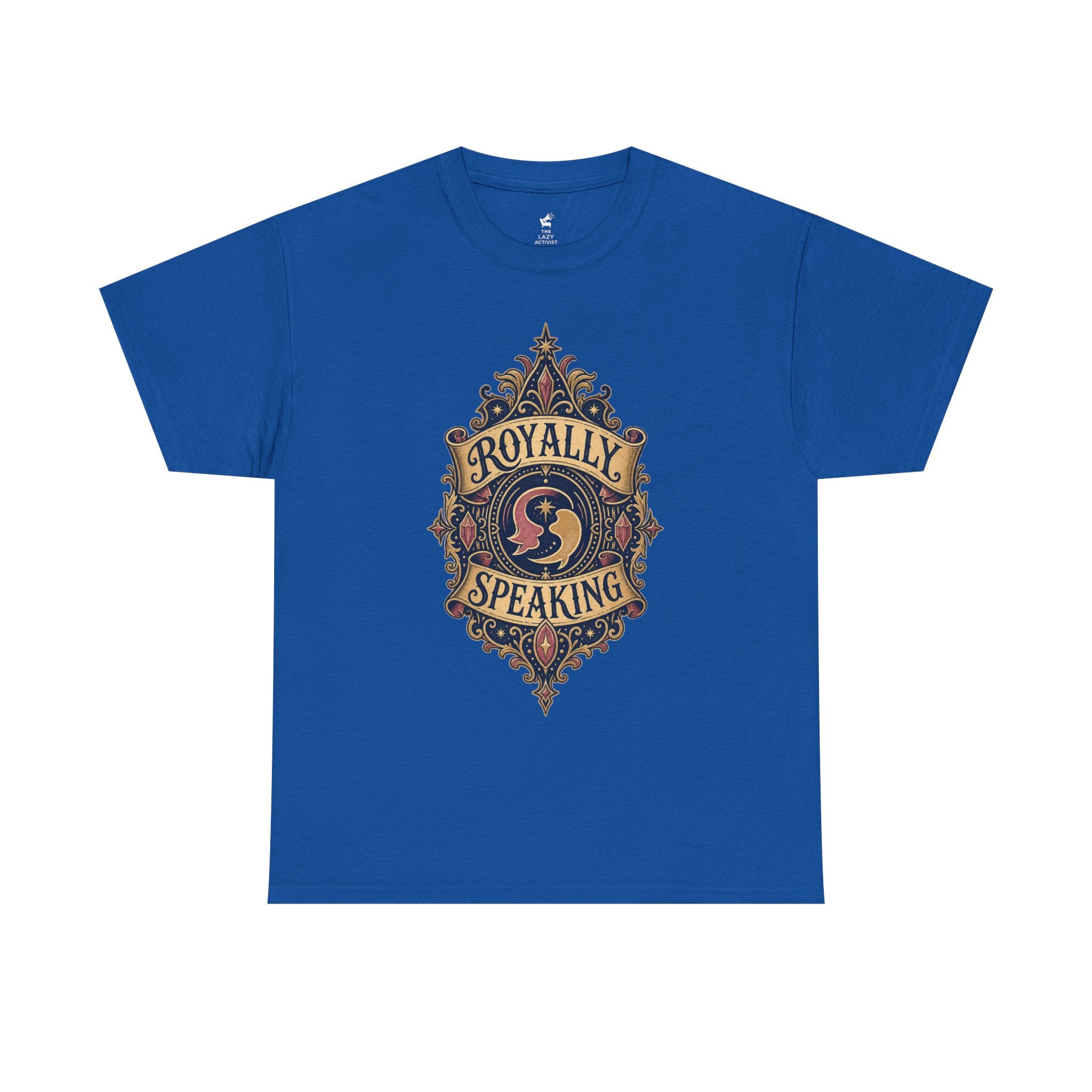 "Royally Speaking" Vintage Crest Graphic Tee -- Gildan 5000
