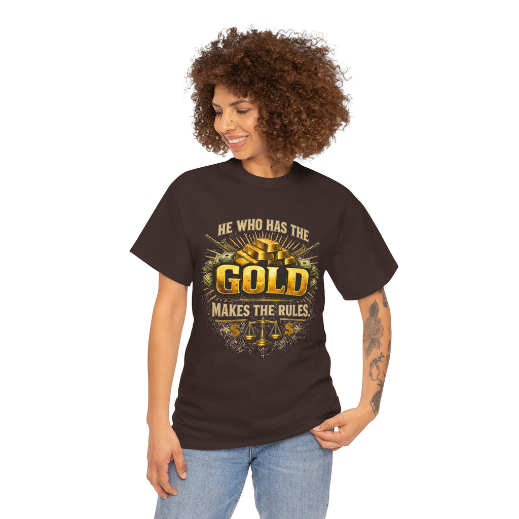 'He Who Has the Gold Makes the Rules' Vintage Justice Tee -- Gildan 5000