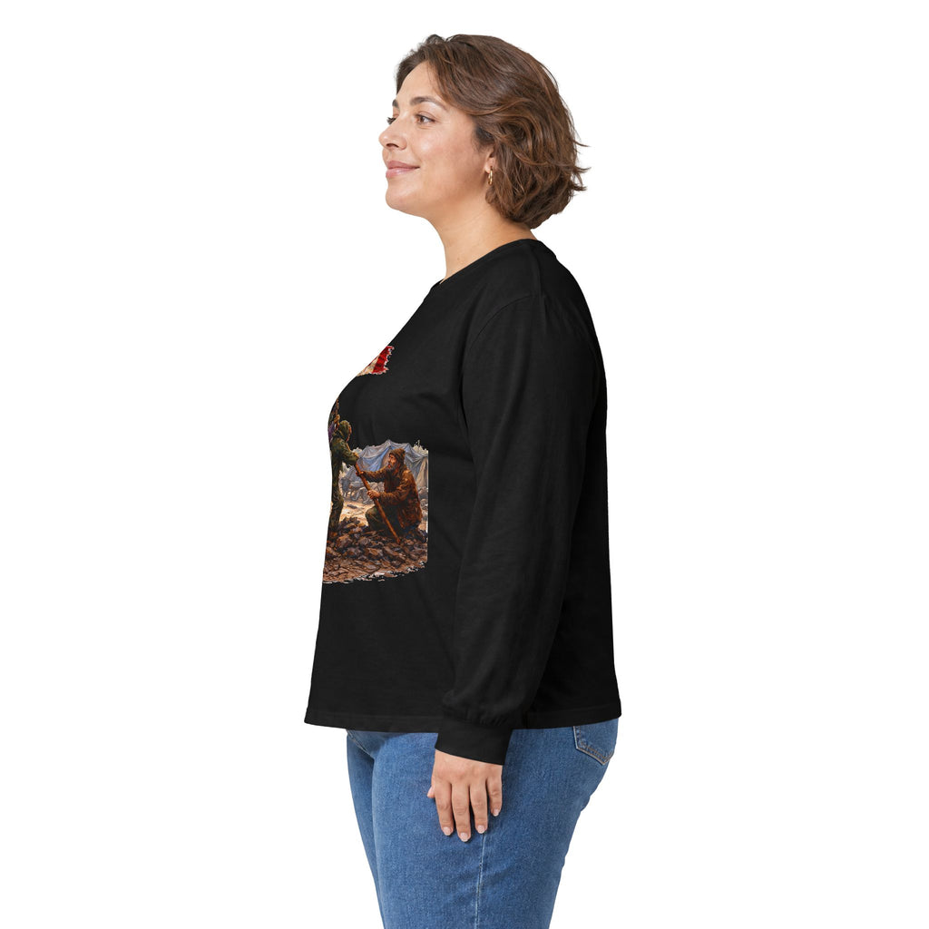Canadian Flag Raising Long Sleeve Tee -- Gildan 2400